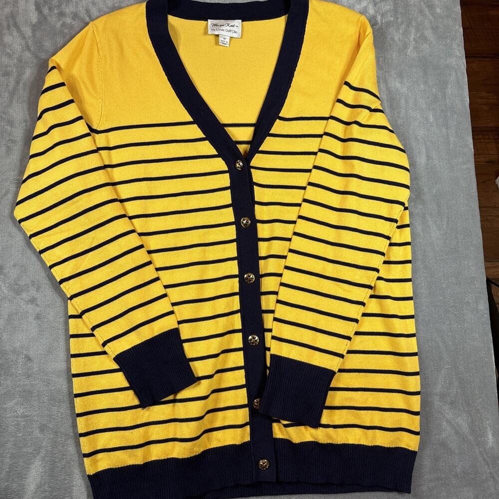 LOUIS DELL'OLIO.WHISPER KNIT Y2K STRIPED CARDIGAN Vintage NEW..Medium